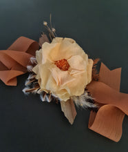 Load image into Gallery viewer, Preserved French rose rustic style corsage – school formal, prom, graduation, wedding
