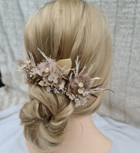 Load image into Gallery viewer, Preserved flowers bobby pin large x 3 nude &amp; brown
