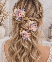Load image into Gallery viewer, Preserved flowers bobby pin large x 3 blush pastel colours
