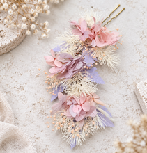 Load image into Gallery viewer, Preserved flowers bobby pin large x 3 blush pastel colours
