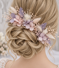 Load image into Gallery viewer, Preserved flowers bobby pin large x 3 blush pastel colours
