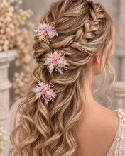 Load image into Gallery viewer, Preserved flowers bobby pin large x 3 blush pastel colours

