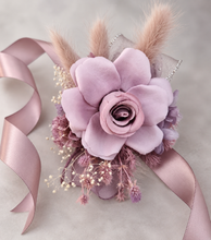 Load image into Gallery viewer, Everlasting flowers dusty violet corsage - School formal, prom, graduation, wedding
