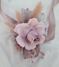 Load image into Gallery viewer, Everlasting flowers dusty violet corsage - School formal, prom, graduation, wedding
