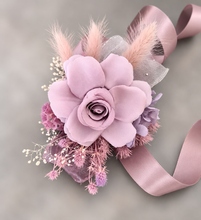 Load image into Gallery viewer, Everlasting flowers dusty violet corsage - School formal, prom, graduation, wedding
