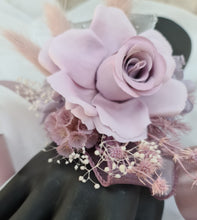 Load image into Gallery viewer, Everlasting flowers dusty violet corsage - School formal, prom, graduation, wedding
