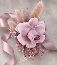 Load image into Gallery viewer, Everlasting flowers dusty violet corsage - School formal, prom, graduation, wedding
