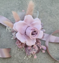 Load image into Gallery viewer, Everlasting flowers dusty violet corsage - School formal, prom, graduation, wedding
