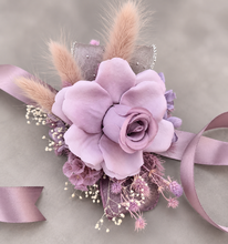 Load image into Gallery viewer, Everlasting flowers dusty violet corsage - School formal, prom, graduation, wedding

