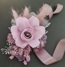 Load image into Gallery viewer, Everlasting flowers dusty violet corsage - School formal, prom, graduation, wedding
