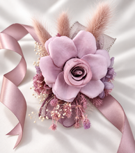 Load image into Gallery viewer, Everlasting flowers dusty violet corsage - School formal, prom, graduation, wedding
