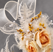 Load image into Gallery viewer, Elegant yellow / white corsage &amp; buttonhole set w peony - School formal, prom, graduation, wedding

