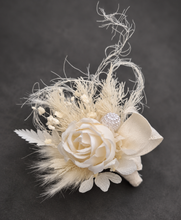 Load image into Gallery viewer, Boho Corsage &amp; buttonhole set w peony - School formal, prom, graduation, wedding
