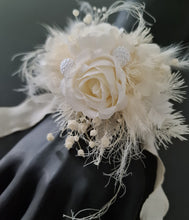 Load image into Gallery viewer, Boho Corsage &amp; buttonhole set w peony - School formal, prom, graduation, wedding

