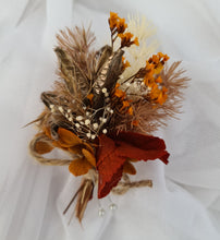 Load image into Gallery viewer, Rustic terracotta preserved flowers buttonhole - Groom, wedding, school formal
