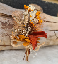 Load image into Gallery viewer, Rustic terracotta preserved flowers buttonhole - Groom, wedding, school formal
