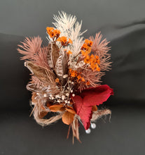 Load image into Gallery viewer, Rustic terracotta preserved flowers buttonhole - Groom, wedding, school formal
