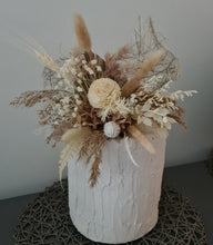 Load image into Gallery viewer, Boho preserved flowers cake topper w palm leaf
