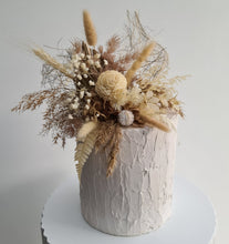 Load image into Gallery viewer, Boho preserved flowers cake topper w palm leaf
