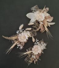 Load image into Gallery viewer, Boho Triple flowers cake topper - engagement, wedding
