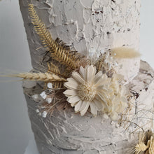 Load image into Gallery viewer, Boho Triple flowers cake topper - engagement, wedding
