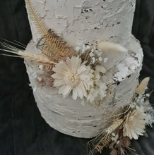 Load image into Gallery viewer, Boho Triple flowers cake topper - engagement, wedding
