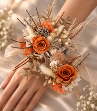 Load image into Gallery viewer, Rustic twigs preserved roses corsage &amp; boutonniere set - School formal, prom, graduation, wedding
