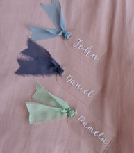 Load image into Gallery viewer, Personalised acrylic tag, custom wedding, event badge – Plain colour
