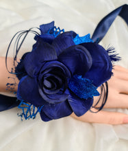 Load image into Gallery viewer, Dark Blue Glitter Corsage AB1162 - School formal, prom, graduation, wedding
