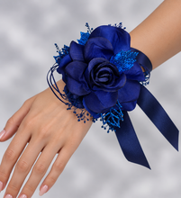 Load image into Gallery viewer, Dark Blue Glitter Corsage AB1162 - School formal, prom, graduation, wedding
