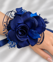 Load image into Gallery viewer, Dark Blue Glitter Corsage AB1162 - School formal, prom, graduation, wedding
