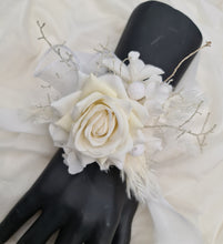 Load image into Gallery viewer, Off White Everlasting Flowers Corsage AB1163 - School formal, prom, graduation, wedding
