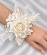Load image into Gallery viewer, Off White Everlasting Flowers Corsage AB1163 - School formal, prom, graduation, wedding
