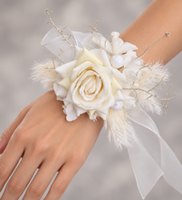 Load image into Gallery viewer, Off White Everlasting Flowers Corsage AB1163 - School formal, prom, graduation, wedding
