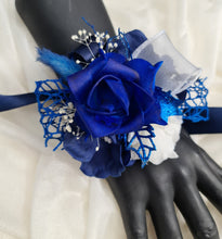 Load image into Gallery viewer, Dark Blue Glitter Corsage AB1164 - School formal, prom, graduation, wedding
