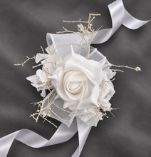 Load image into Gallery viewer, Off White Everlasting Flowers Corsage AB1165 - School formal, prom, graduation, wedding
