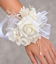 Load image into Gallery viewer, Off White Everlasting Flowers Corsage AB1165 - School formal, prom, graduation, wedding
