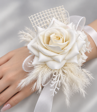 Load image into Gallery viewer, Off White Everlasting Flowers Corsage AB1167 - School formal, prom, graduation, wedding

