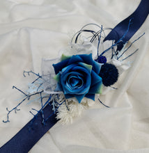 Load image into Gallery viewer, Dark Blue &amp; Green Corsage AB1168 - School formal, prom, graduation, wedding

