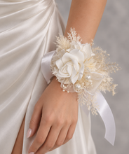 Load image into Gallery viewer, Off White Everlasting Flowers Corsage AB1169 - School formal, prom, graduation, wedding
