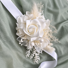 Load image into Gallery viewer, Off White Everlasting Flowers Corsage AB1169 - School formal, prom, graduation, wedding
