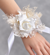 Load image into Gallery viewer, Off White Everlasting Flowers Corsage AB1169 - School formal, prom, graduation, wedding
