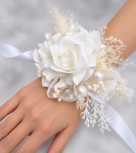 Load image into Gallery viewer, Off White Everlasting Flowers Corsage AB1169 - School formal, prom, graduation, wedding
