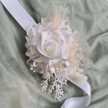 Load image into Gallery viewer, Off White Everlasting Flowers Corsage AB1169 - School formal, prom, graduation, wedding
