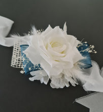 Load image into Gallery viewer, Off White / Blue Everlasting Flowers Corsage AB1170 - School formal, prom, graduation, wedding
