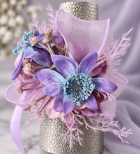 Load image into Gallery viewer, Blue violet everlasting flowers corsage AB1174 - School formal, prom, graduation, wedding
