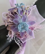 Load image into Gallery viewer, Blue violet everlasting flowers corsage AB1174 - School formal, prom, graduation, wedding
