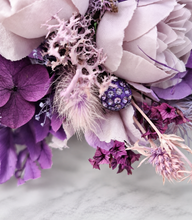 Load image into Gallery viewer, Purple violet peony corsage &amp; buttonhole set AB1176 - School formal, prom, graduation, wedding
