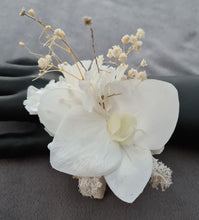 Load image into Gallery viewer, Real touch white orchid corsage &amp; buttonhole set AB1179 - School formal, prom, graduation, wedding
