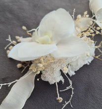 Load image into Gallery viewer, Real touch white orchid corsage &amp; buttonhole set AB1179 - School formal, prom, graduation, wedding

